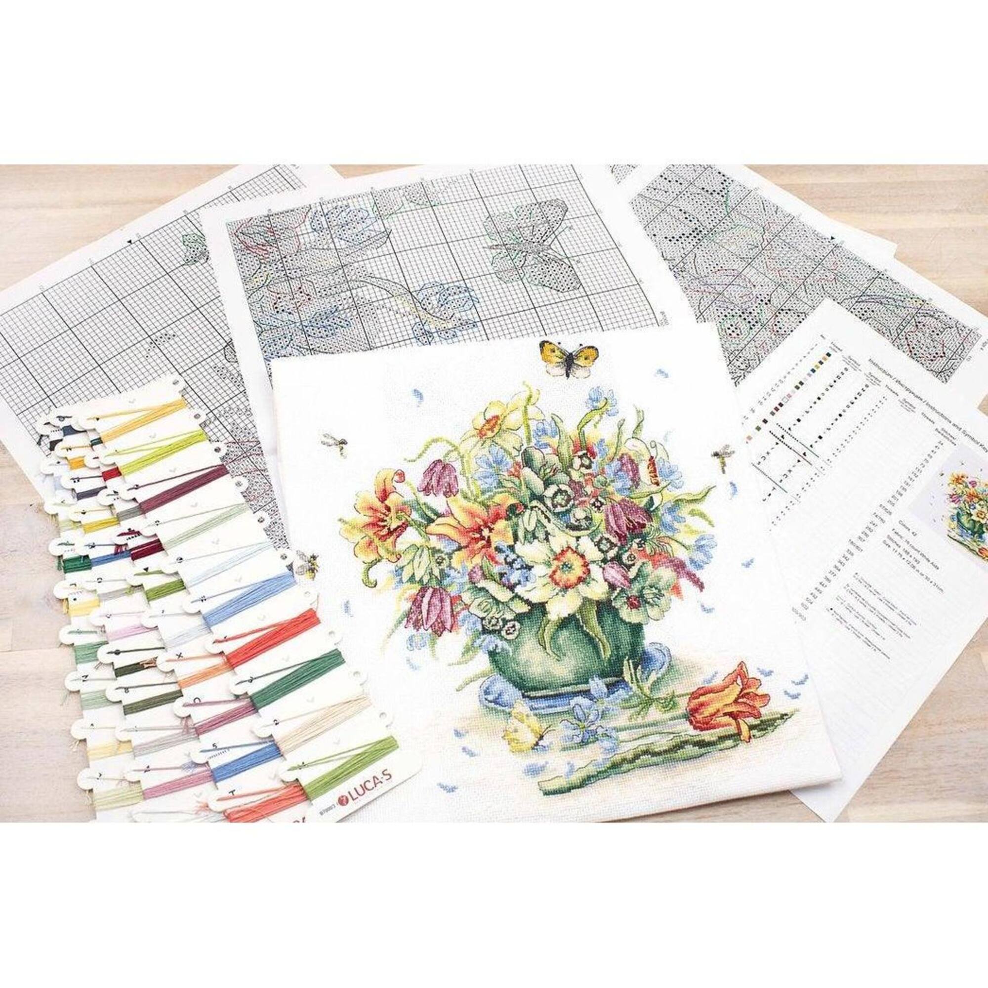 Luca-s April Bouquet Counted Cross Stitch Kit